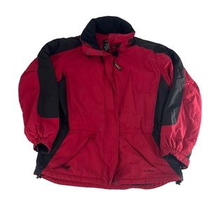 LL Bean Jacket Womens Medium Red Insulated Thinsulate Winter Ski Snowboard ORF98